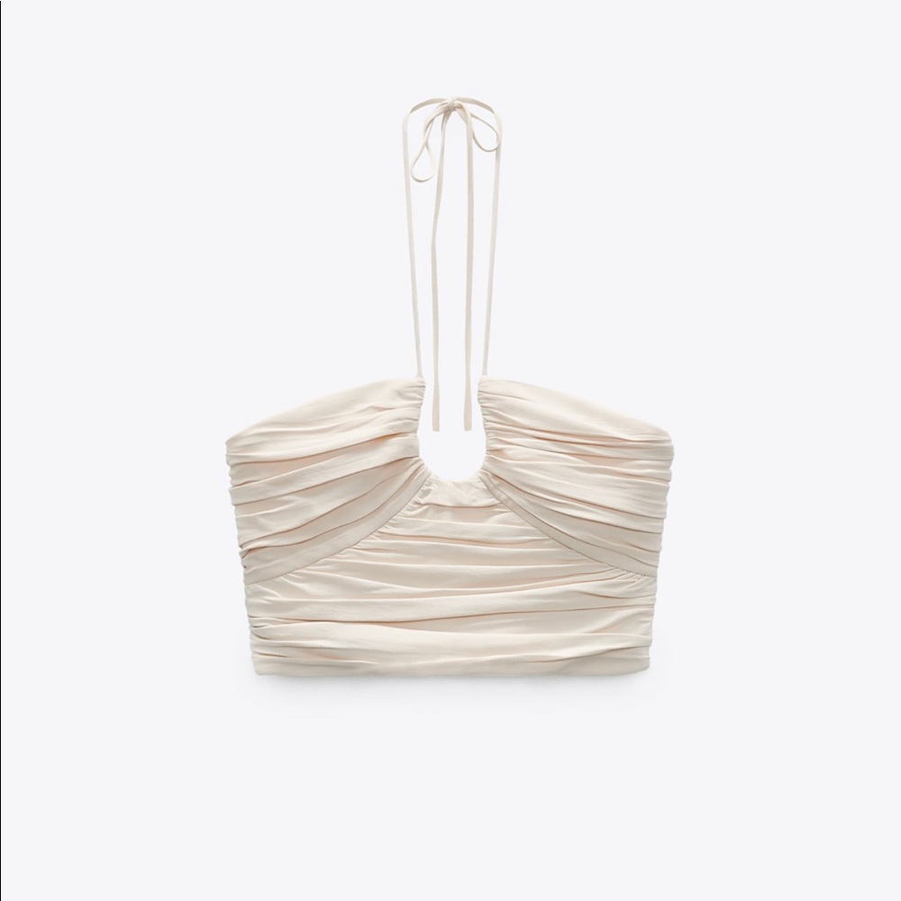 Zara draped top in Vanilla. Size S